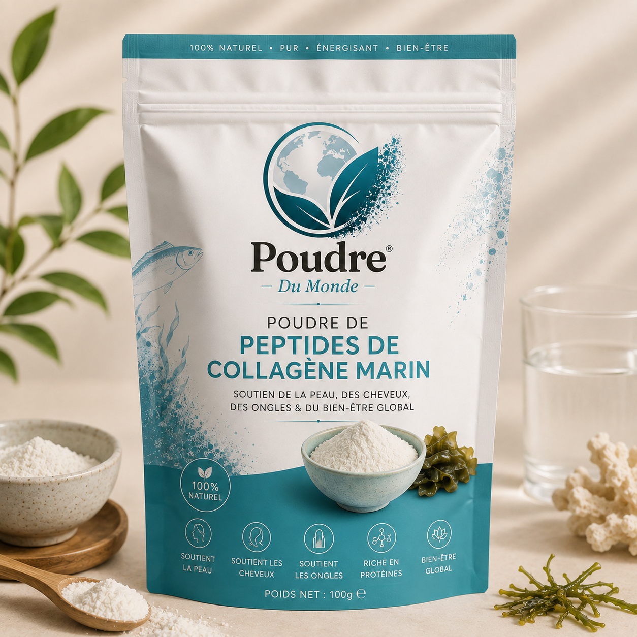 Poudre de Péptides de collagène marin